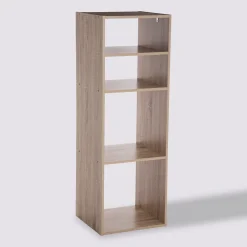 5five Étagère colonne 4 cases, Effet chêne naturel