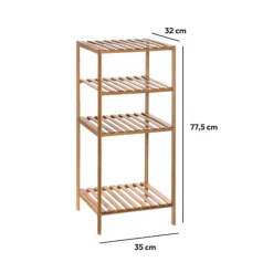 5five Étagère colonne 3 niveaux, Bambou