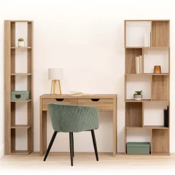 5five Étagère colonne double, Effet chêne naturel