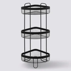 5five Étagère d'angle 3 niveaux, Métal noir