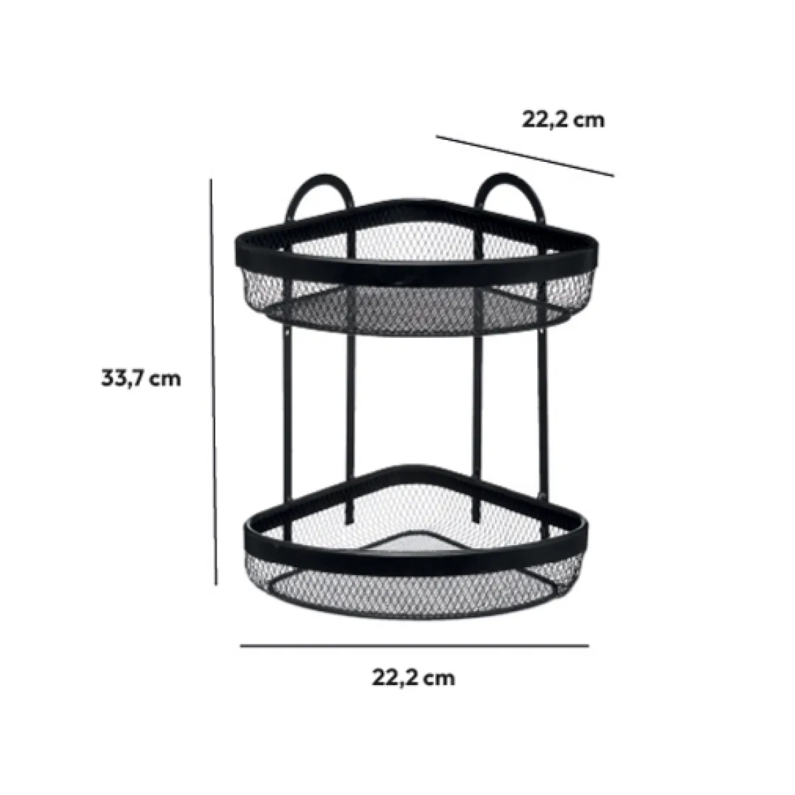 5five Étagère d'angle 2 niveaux, Noir