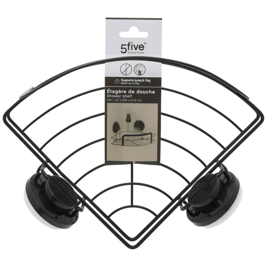 5five Étagère d'angle, Noir