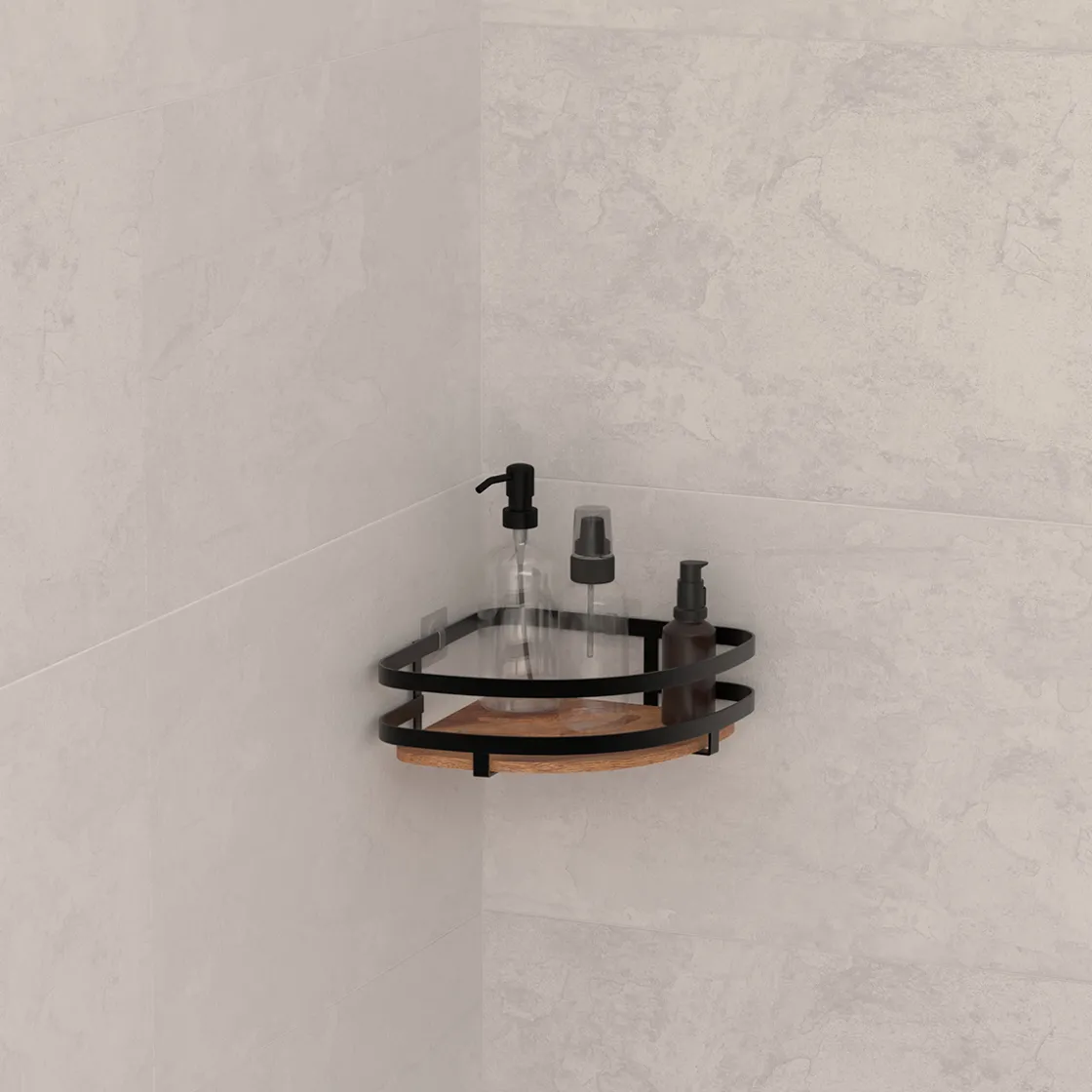 5five Étagère de douche d'angle, Acacia