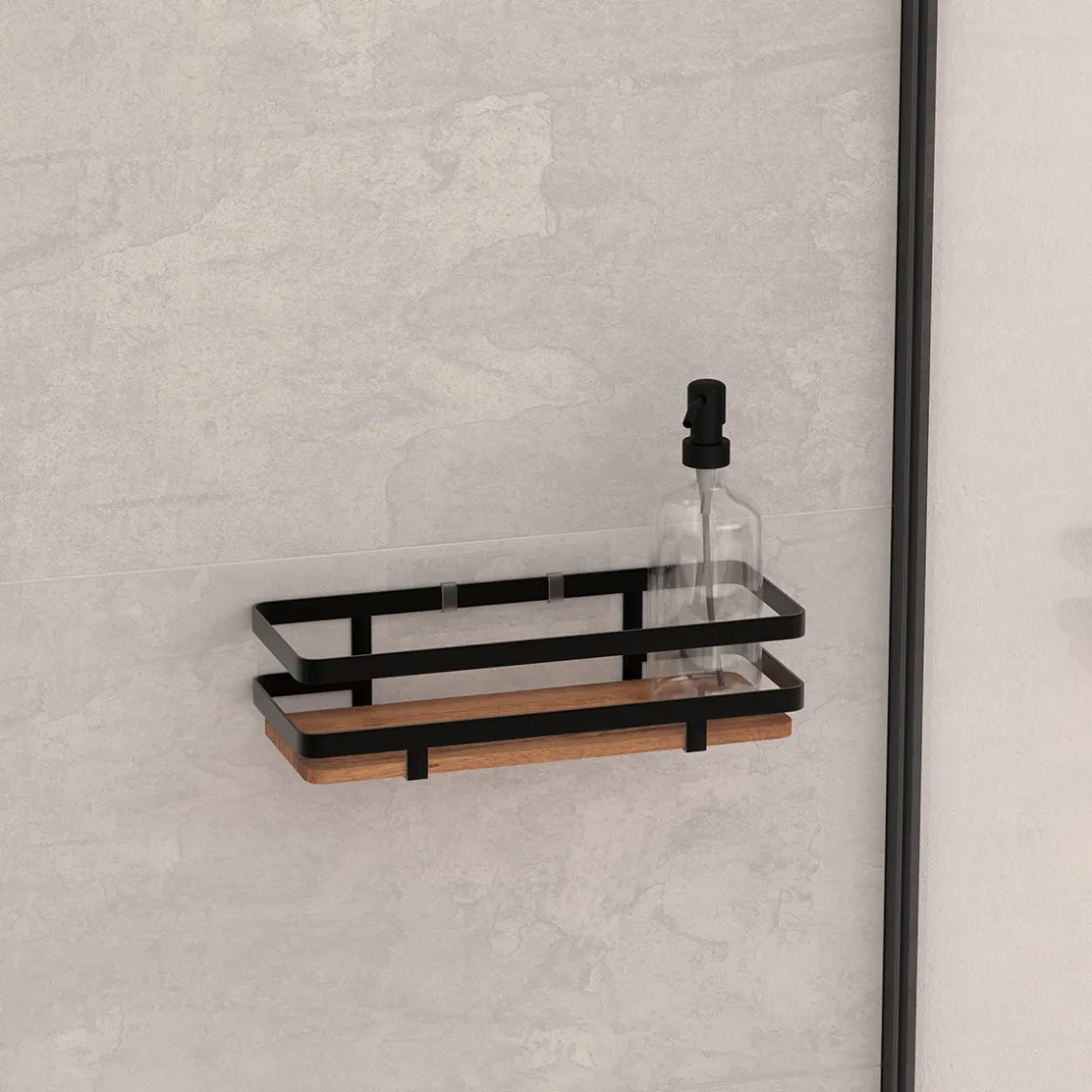 5five Étagère de douche rectangle, Acacia