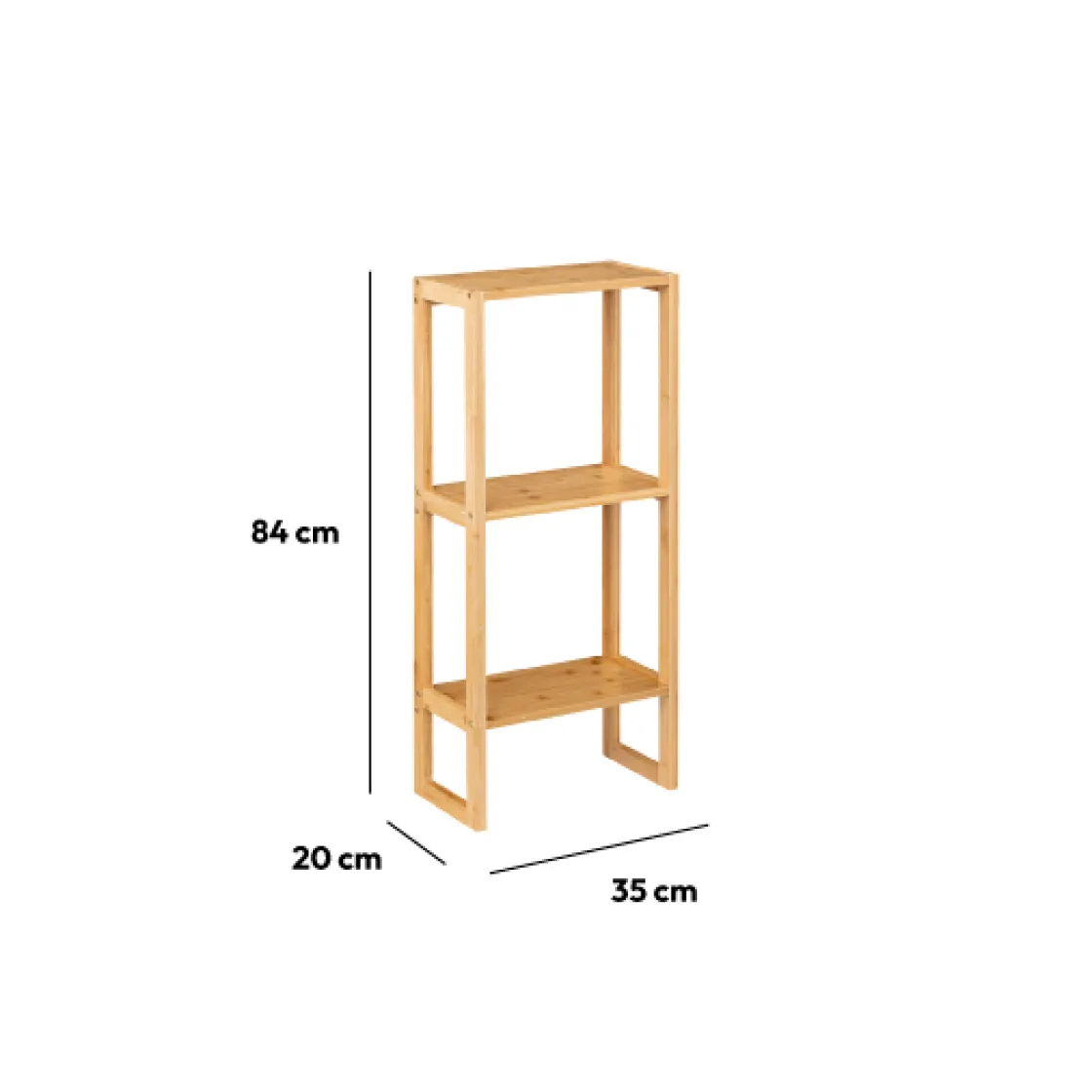 5five Étagère haute 2 niveaux 20cm, Bambou