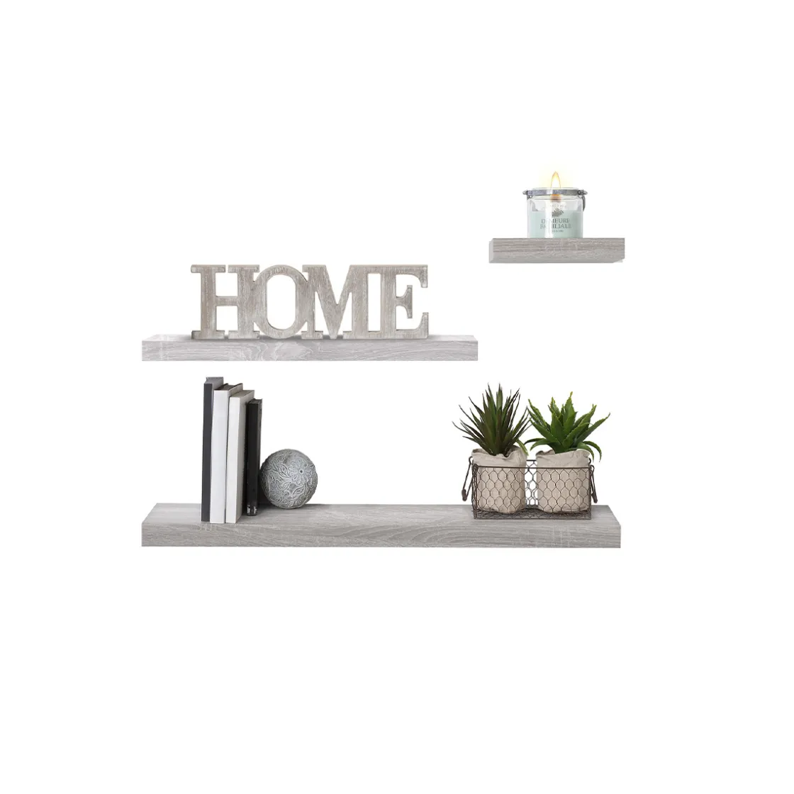 5five Étagère murale 23,5cm, Effet chêne gris