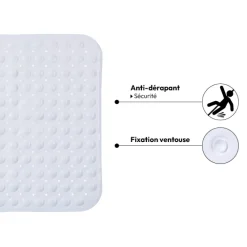 5five Tapis anti-dérapant 50x50cm, Blanc
