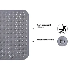 5five Tapis anti-dérapant 50x50cm, Gris