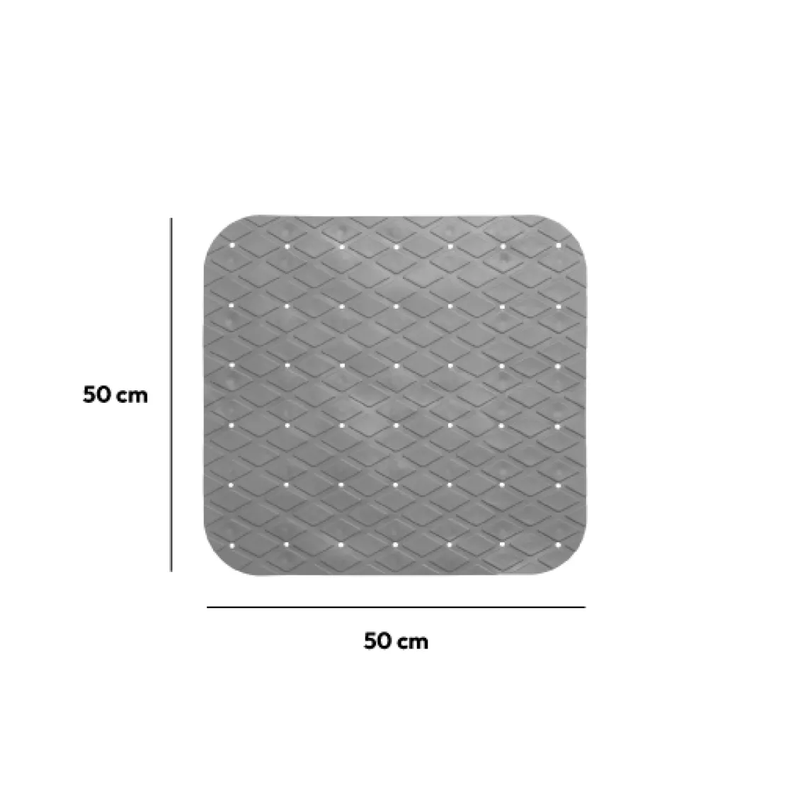 5five Tapis anti-dérapant 50x50cm, Gris galet