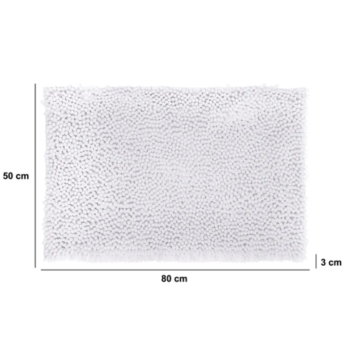 5five Tapis chenille, 50x80 cm, Blanc