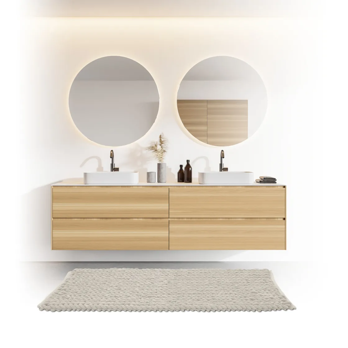 5five Tapis de bain 50x120 cm, Beige naturel