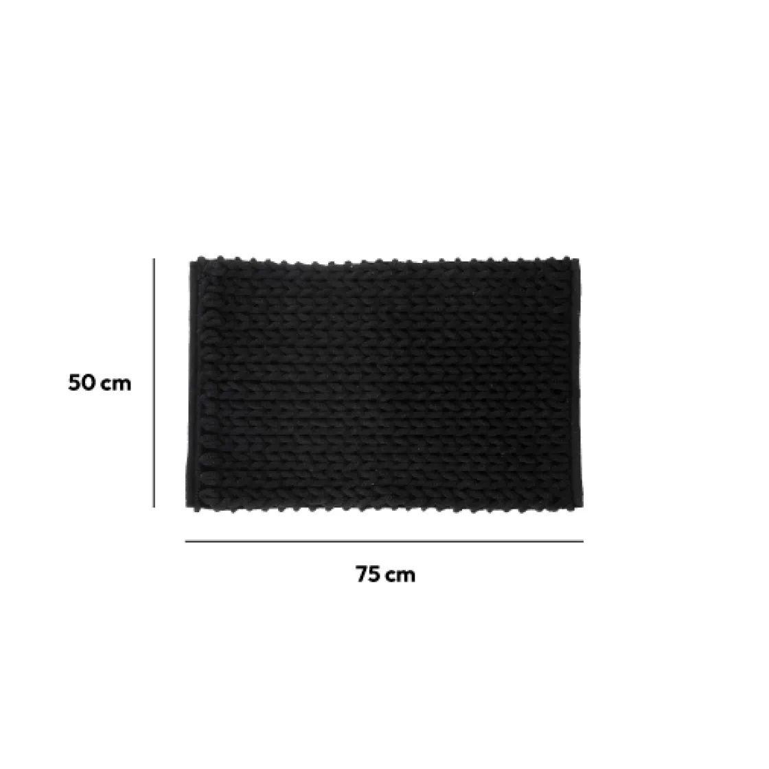 5five Tapis de bain 50x75 cm, Noir khôl