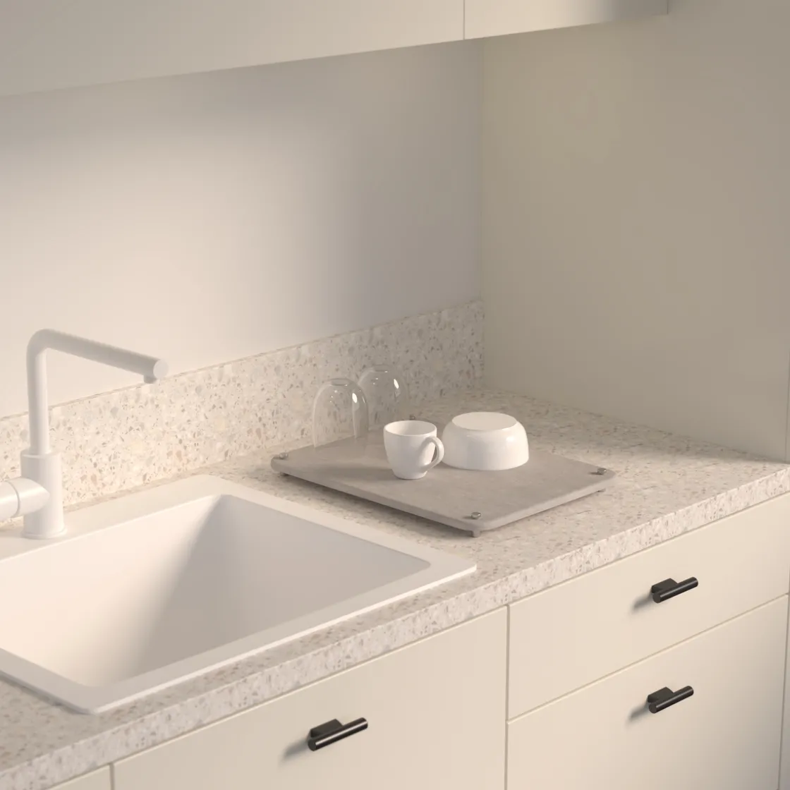 5five Tapis diatomite 40x30 cm, Gris