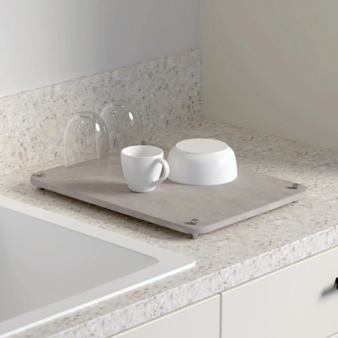 5five Tapis diatomite 40x30 cm, Gris