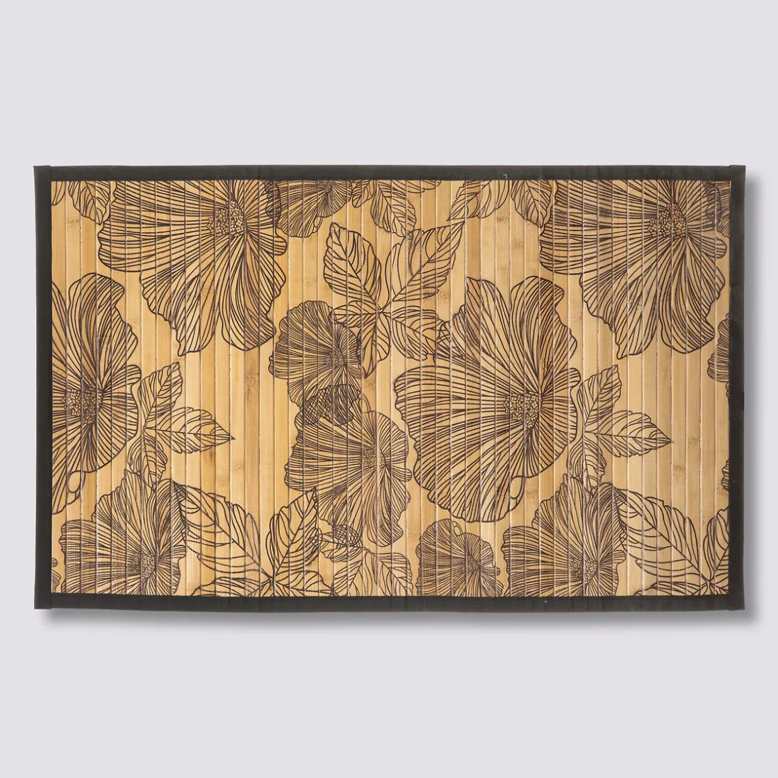 5five Tapis latte bambou 50x80 cm, Noir