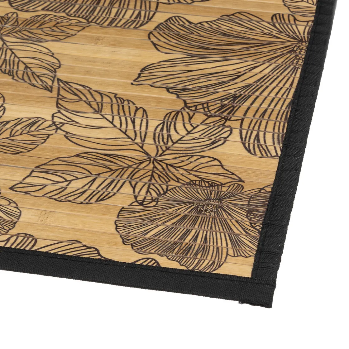 5five Tapis latte bambou 50x80 cm, Noir