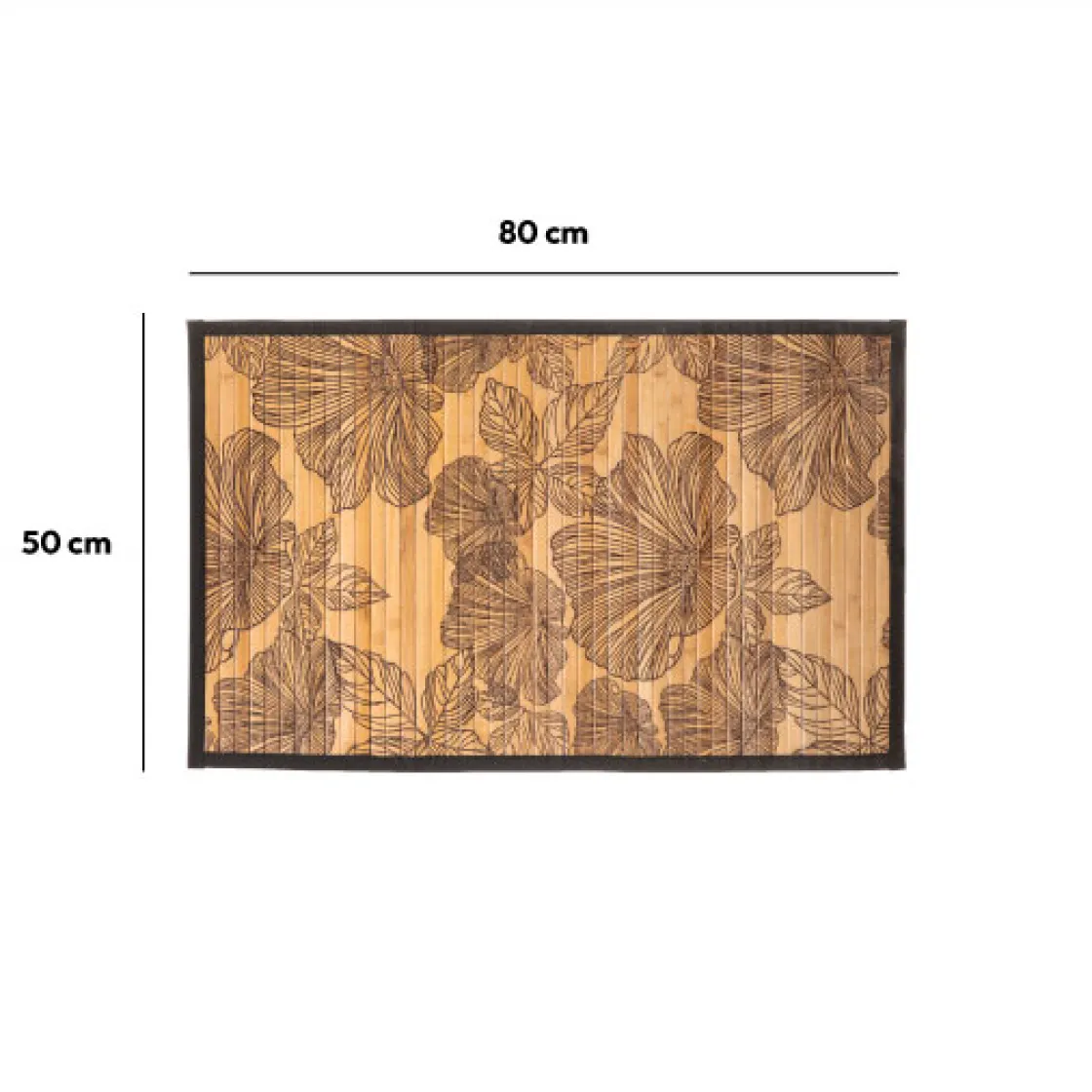 5five Tapis latte bambou 50x80 cm, Noir