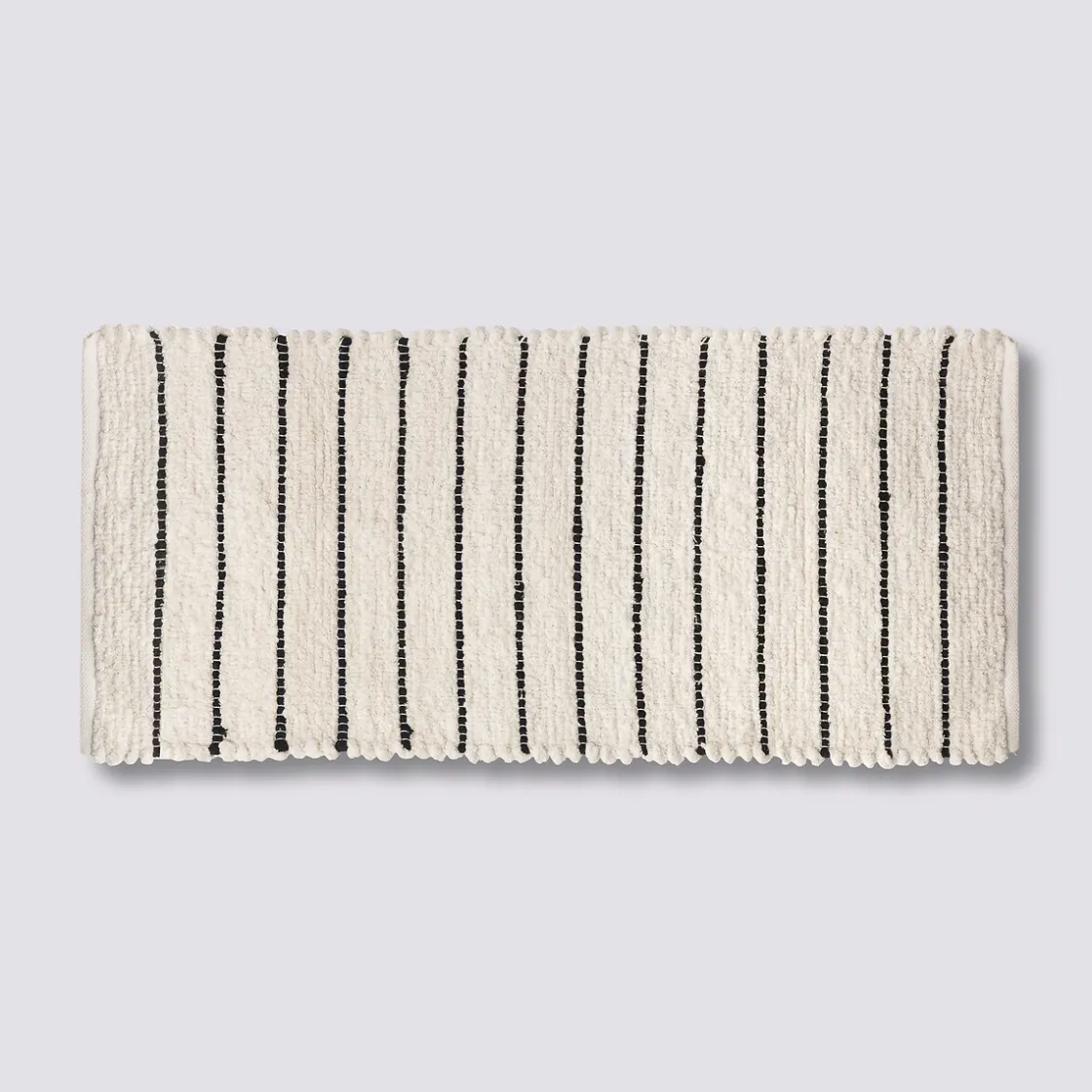 5five Tapis rayé microfibre 50x120cm - Blanc