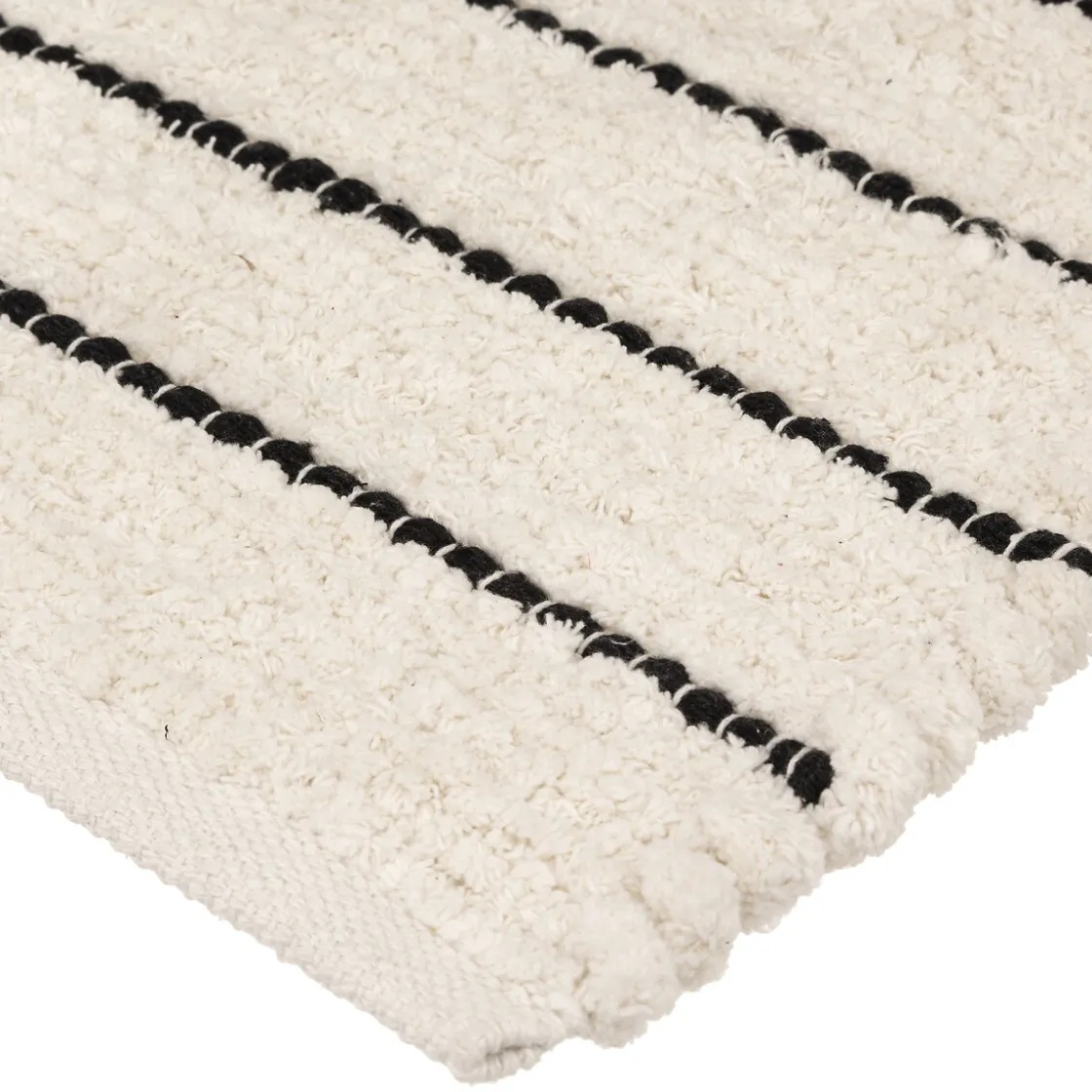 5five Tapis rayé microfibre 50x120cm - Blanc