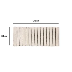 5five Tapis rayé microfibre 50x120cm - Blanc