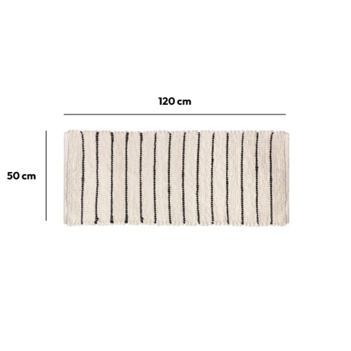 5five Tapis rayé microfibre 50x120cm - Blanc