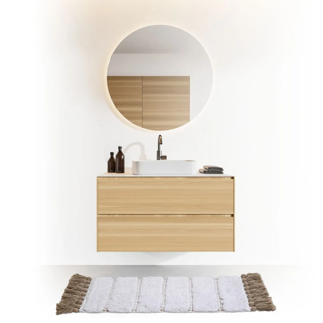 5five Tapis 50x75 cm, Blanc, Taupe