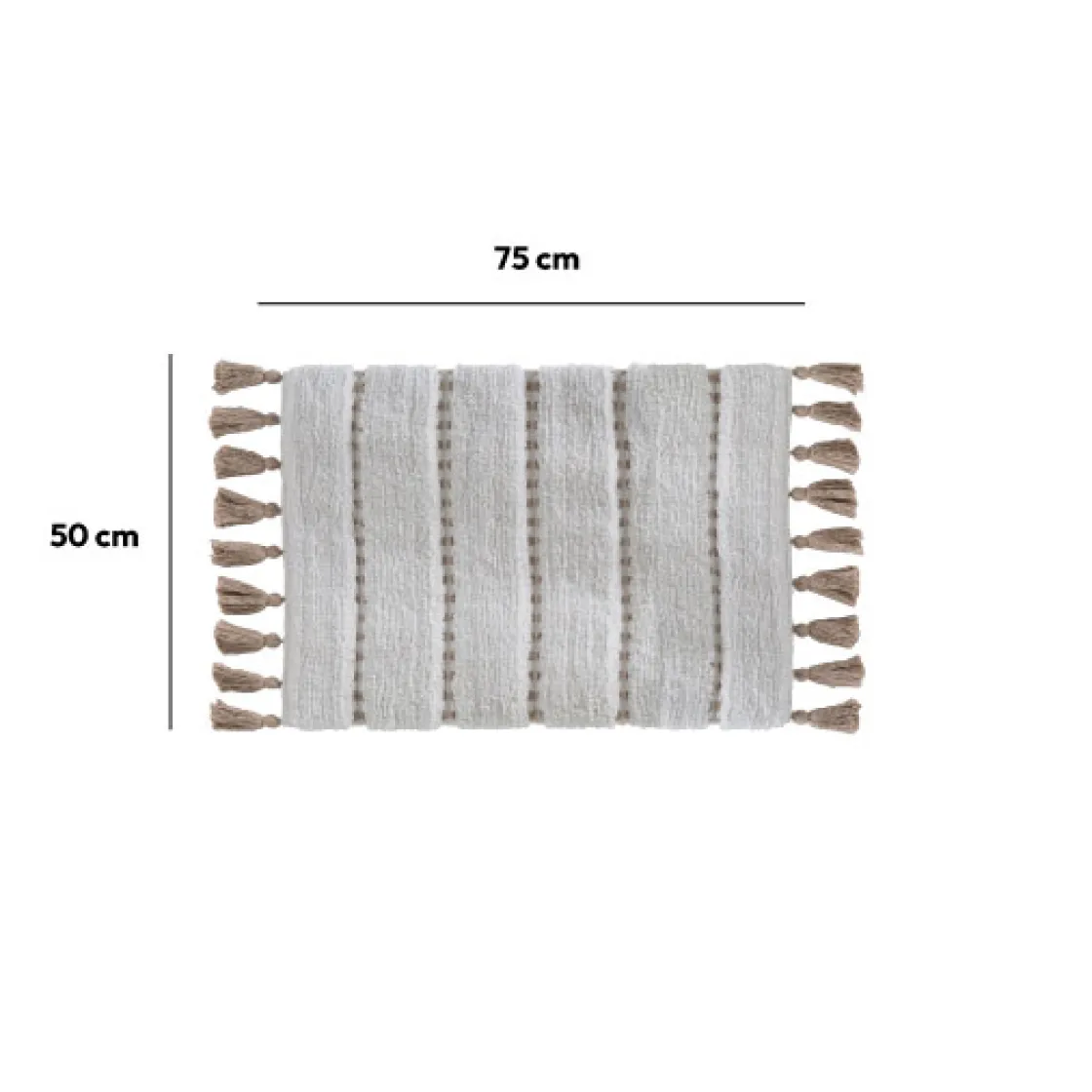 5five Tapis 50x75 cm, Blanc, Taupe