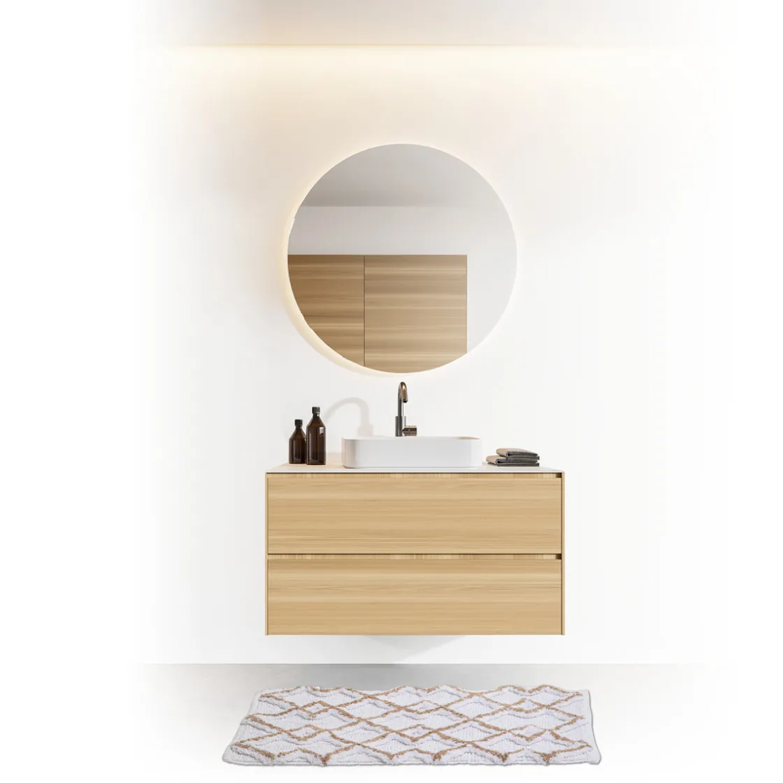 5five Tapis 50x75 cm, Blanc, Taupe