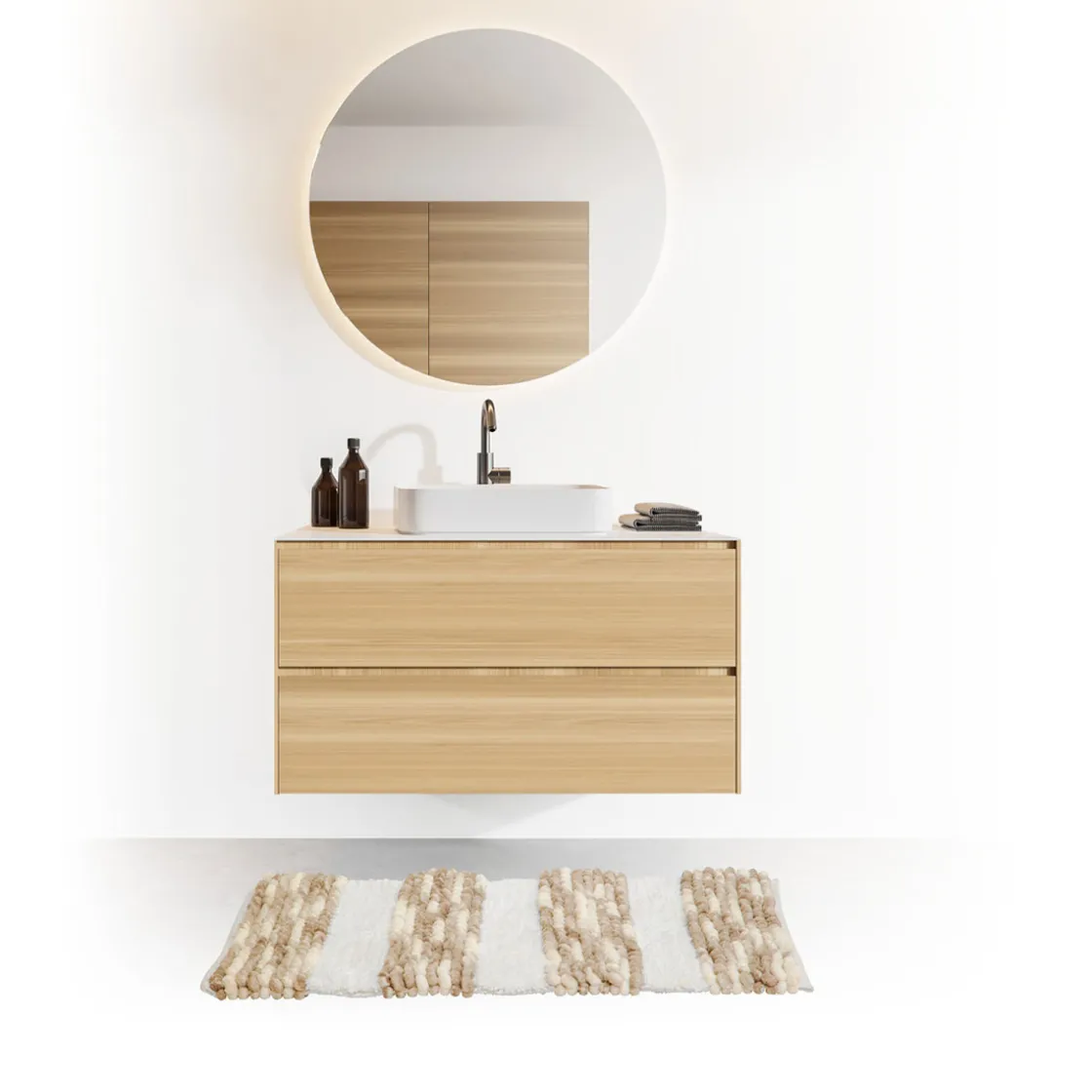 5five Tapis 50x75 cm, Blanc, Taupe