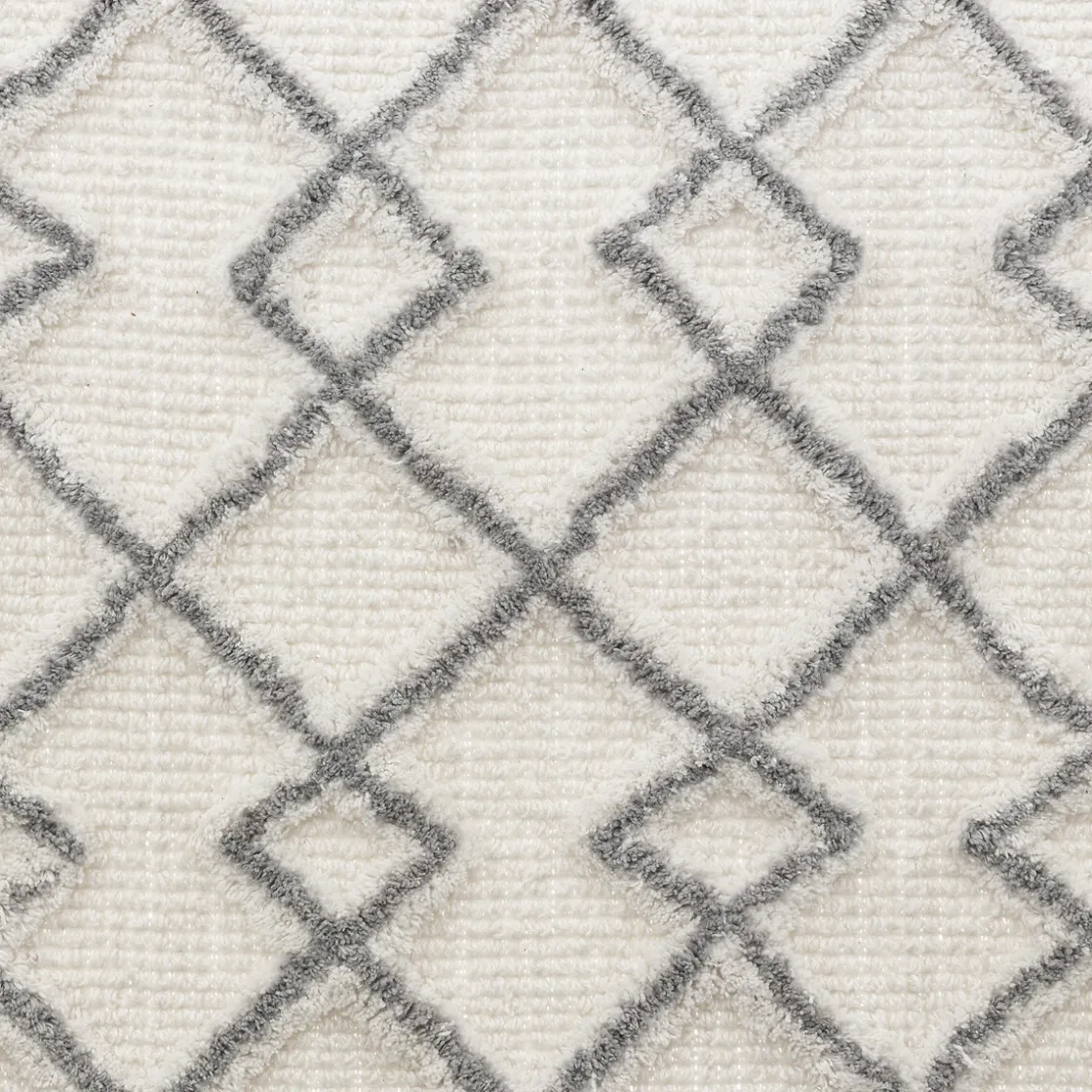 5five Tapis 120x50 cm, Gris, Blanc