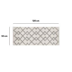 5five Tapis 120x50 cm, Gris, Blanc