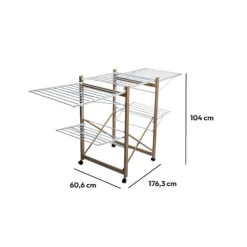 5five Étendoir à linge 4 roues 27m