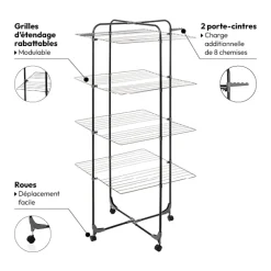 5five Étendoir à linge modulable tour 40 m