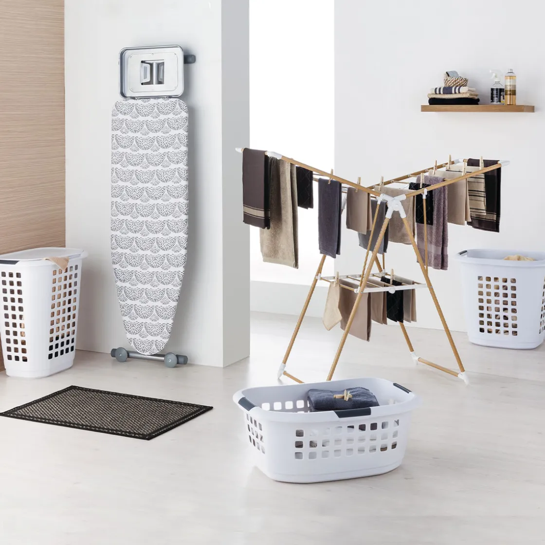 5five Étendoir à linge pliant pont 13m, Effet bois