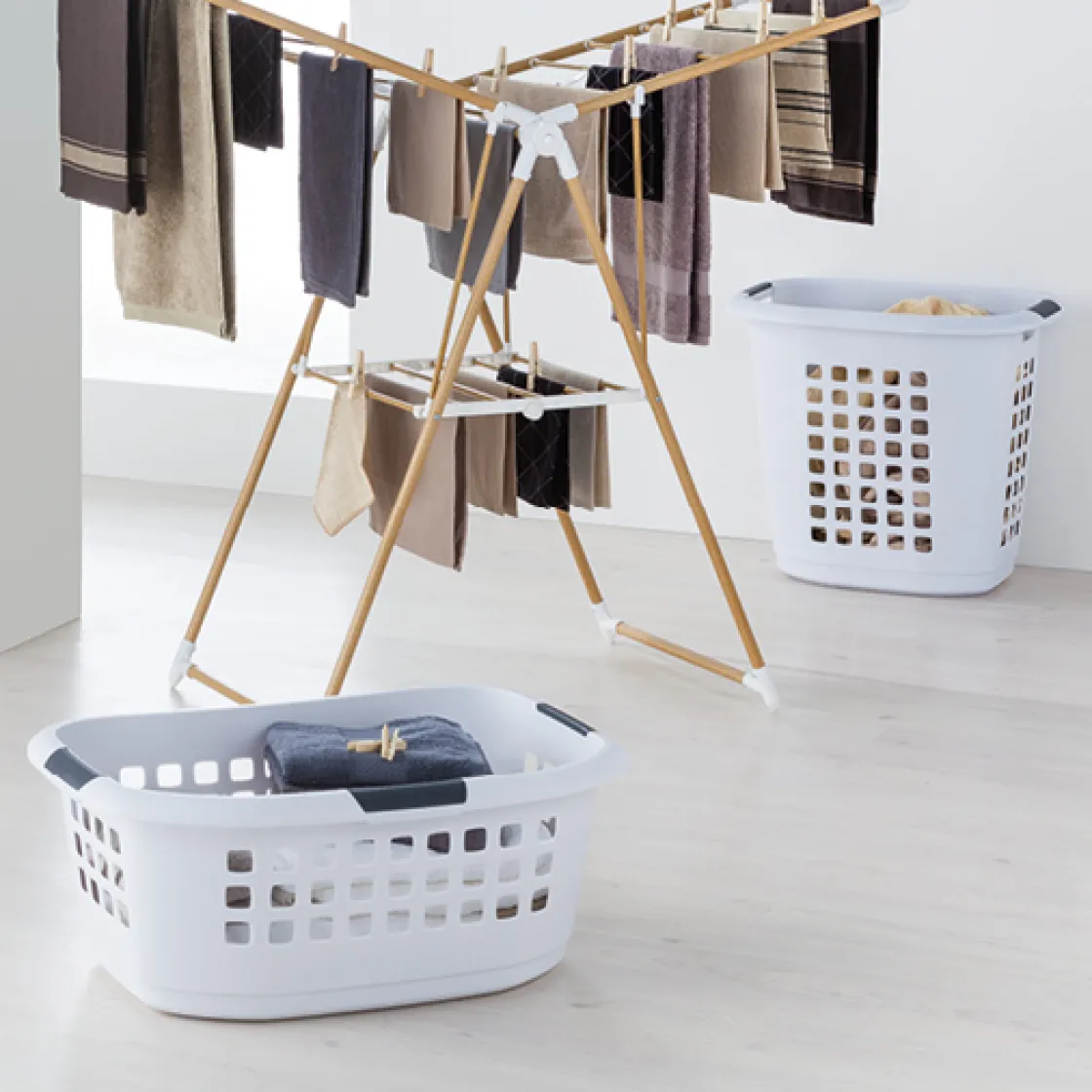 5five Étendoir à linge pliant pont 13m, Effet bois