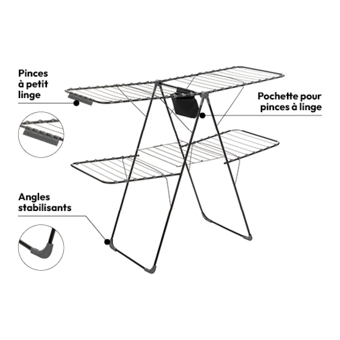 5five Étendoir à linge pliant pont 31m