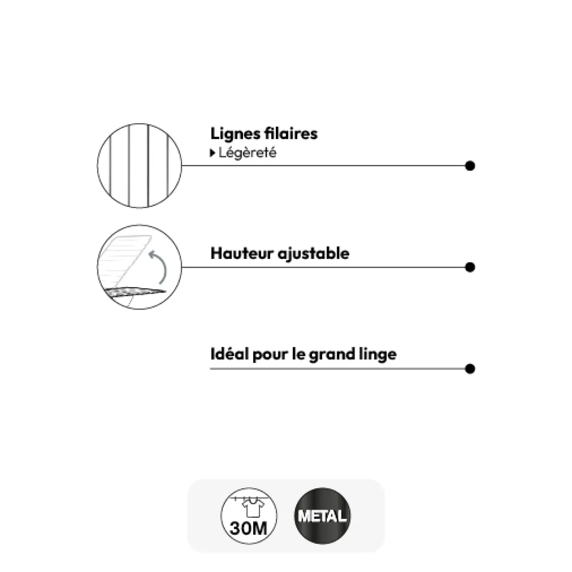 5five Étendoir à linge pliant pont 30m