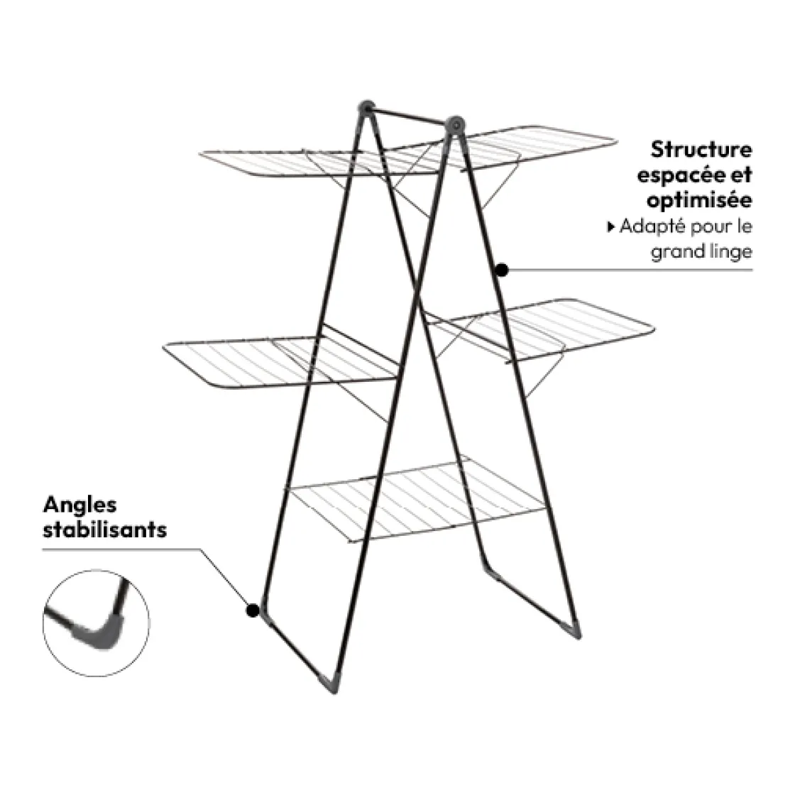 5five Étendoir à linge pliant pont 30m