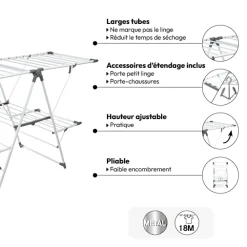 5five Étendoir à linge pliant pont 24m