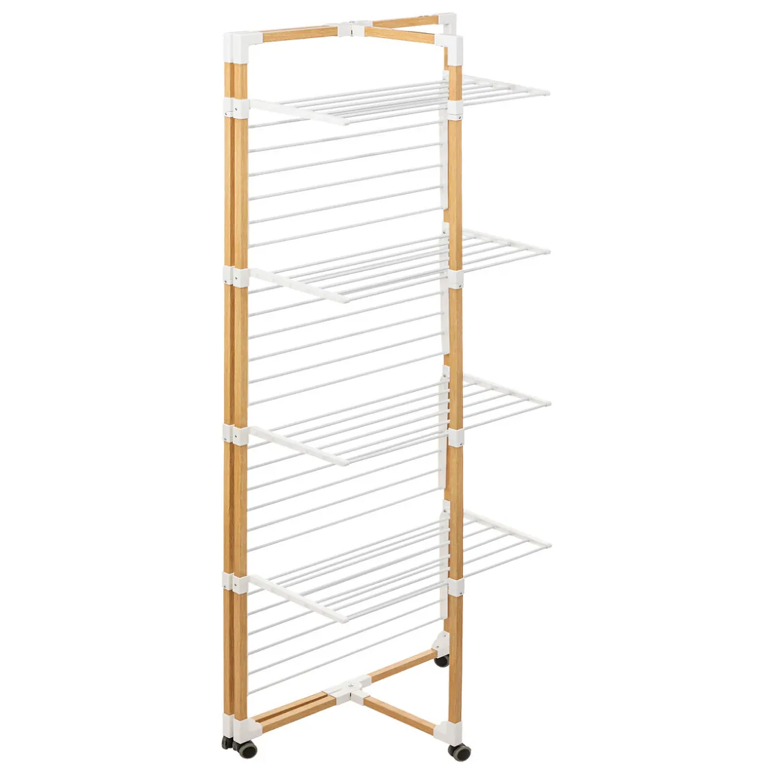 5five Étendoir à linge tour 4 roues 40m, Effet bois