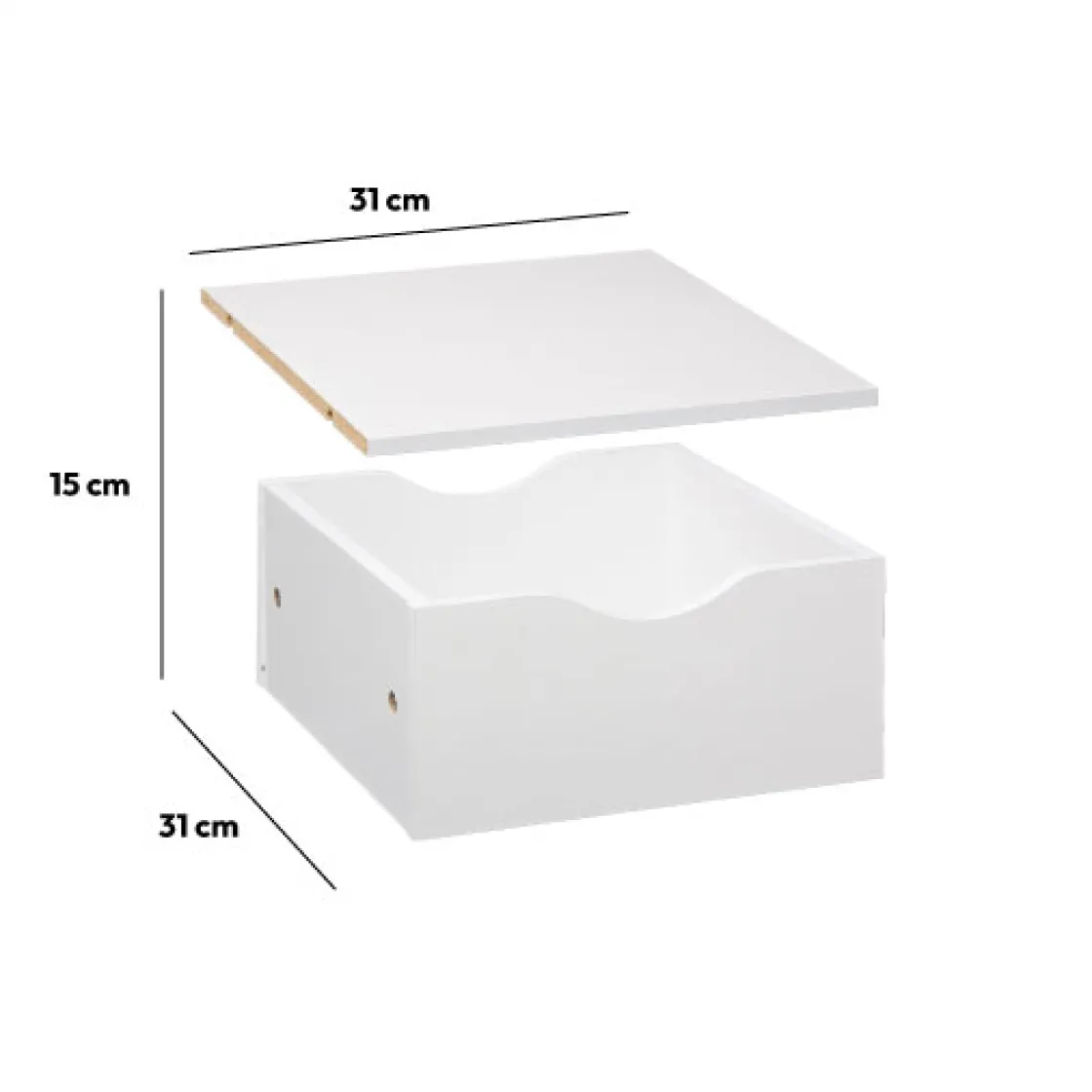 5five Tiroir et étagère 31cm, Blanc