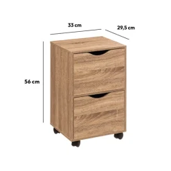 5five Tour 2 portes à roulettes, Effet bois