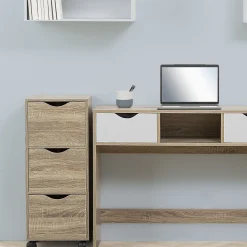 5five Tour 3 portes à roulettes, Effet bois