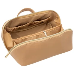 5five Trousse de toilette effet cuir, Beige