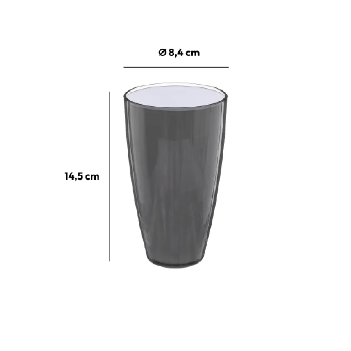 5five Verre 500ml, Gris charbon
