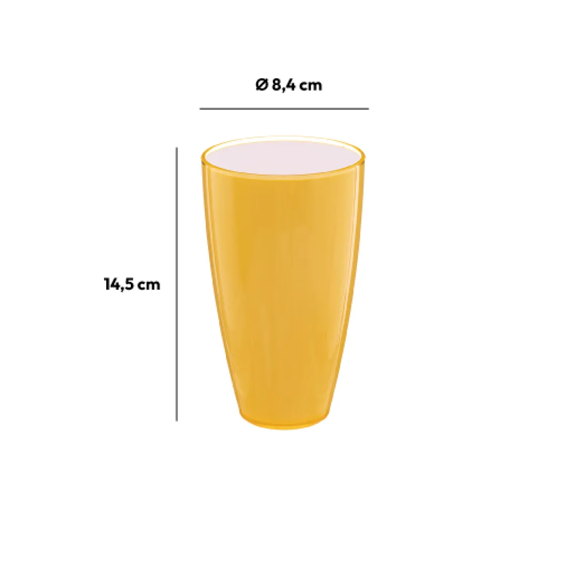 5five Verre 500ml, Jaune moutarde