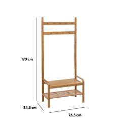 5five Vestiaire penderie 2 niveaux, Bambou