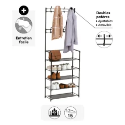 5five Vestiaire penderie 5 étagères, Acier