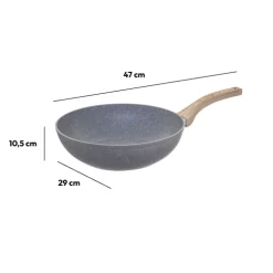 5five Wok aluminium forgé, 28 cm