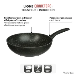 5five Wok aluminium forgé, 28 cm